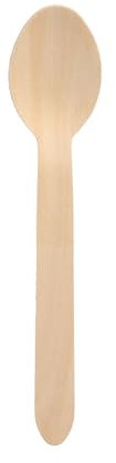 PAPSTAR Lot de 100 cuillères en bois pur 15,7 cm, vous recevrez 10 paquets de 100 pièces (1000 pièces au total).