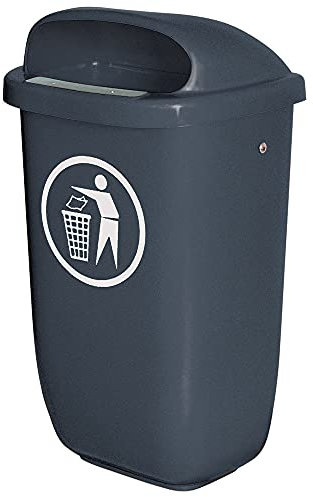 BRB Abfall- Behälter für den Außenbereich, Inhalt 50 Liter, nach DIN 30713 (anthrazit)