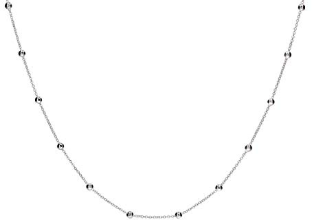 SILBERMOOS Damen Kette Kugelkette Dots Kugeln Kügelchen Silberkette, 925 Sterling Silber, 42 45 50 60 100 cm