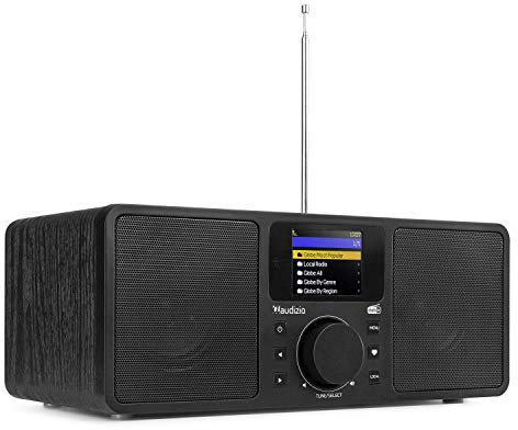 DAB Radio met Bluetooth en Internetradio - Audizio Rome - Wekkerradio - Wifi - AUX - 2 Speakers - Zwart (102.228)