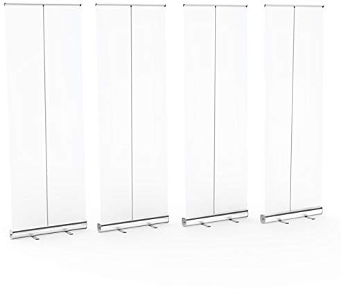 ASDQWER Hygieneschutz Rollup Schutzwand,Boden stehend Sneeze Guard, 60 * 160 cm Tragbare Pull-Out-Banner mit klarem Screens-Schild für Büro, Geschäfte, Restaurant, Klassenzimmer und mehr, [4 Pack]