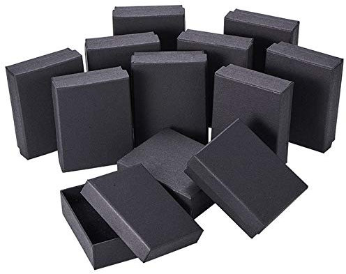 12 piezas Joyero Cuadrado Cajas de anillo de cartón Joyas Cartón Papel Caja de regalo al por menor para collares Aniversarios Bodas Fiesta Festivales Cumpleaños 5x8x2.5cm