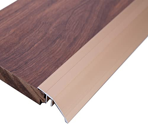 JLXJYS Übergangsprofil Abdeckleisten Schwellenrampe Aus Aluminium, Boden-/Teppich-Übergangs-Reduzierstreifen, Selbstklebende Rampe für Schwellenhöhe: 1,2-2,5 cm (Color : Gold, Size : 105cm(41.3in))
