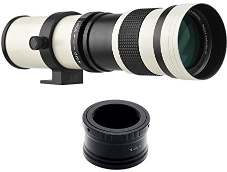 Andoer Camera MF Super Telephoto Zoom Lens F/8.3-16 420-800mm T2 Mount with M-mount Adapter Ring 1/4 Thread Replacement for Canon M M2 M3 M5 M6 Mark II M10 M50 M100 M200 Cameras