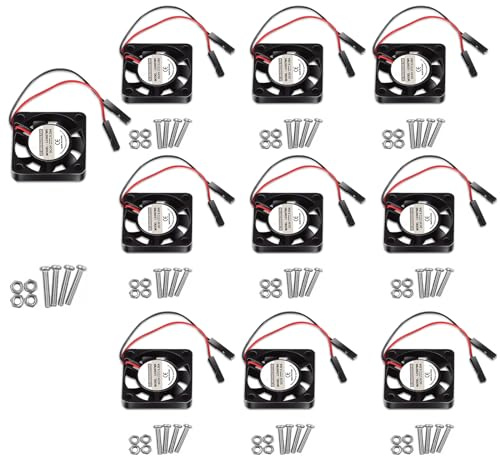 10pcs 3007 Brushless Cooling Fan - 30x30x7mm, Quiet 3.3V/5V DC Fan for Raspberry Pi 4, 3B+, 2, B+, Zero/Zero W, Robot Projects