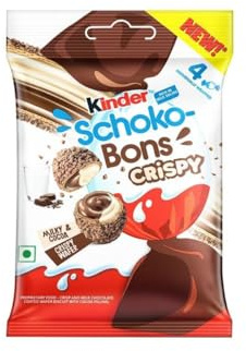 Kinder Schoko Bons Crispy 22,4g – Knusprige Schokoladenpralinen mit Milchfüllung, Perfekter Snack für unterwegs, Packung mit knusprigen Stückchen + GETZH Sticker