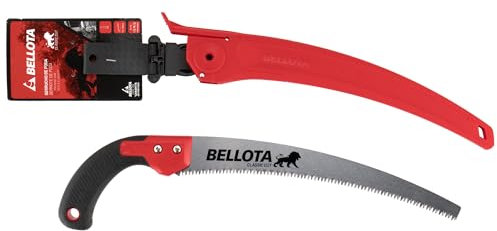 Bellota 450BIMC13 - Sega da potatura Leone con lama curva da 13, seghettata giapponese e manico bi-materiale curvo. Custodia inclusa