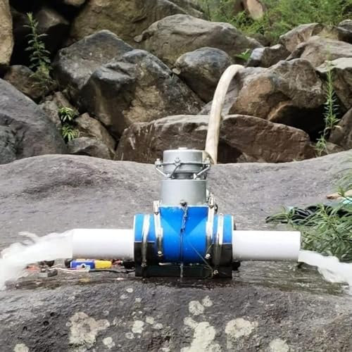 oiakus Microgenerador hidroeléctrico de 1000 W, turbina hidroeléctrica de Central hidroeléctrica, generador de turbina de Agua portátil para Acampar al Aire Libre en el hogar