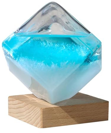 Prédicteur Météo Storm Glass | Prédicteur Météorologique De Nuages De Tempête À Cube | Baromètre Liquide Cube D'eau En Verre | Storm Glass Cube Barometre A Cristaux Pour La Décoration Table