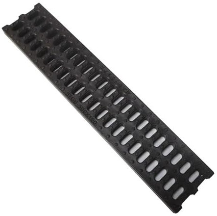 EXCLURA Drainage Channel Narrow Channel Drain Grate 4 Inch Width, HDPE Drainage Trench Plate with Grill, Rain Gutter Drain Channel Cover for Houseside/Sidewalk