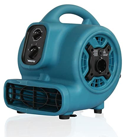 XPower Mighty Centrifugal Air Mover, Carpet Dryer, Floor Fan, Blower, Stackable, Daisy Chain, for Water Damage Restoration, Janitorial, Plumbing, Home Use (Blau, P-230AT 700CFM)