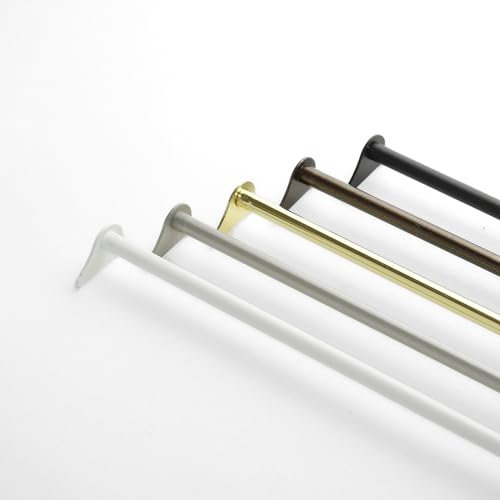 TENDAGGIMANIA Bacchette per Tende a Vetro - 1 COPPIA Aste per Tende senza Forare ESTENSIBILE in Ferro COLORE NERO-MISURA 50/63CM- Astine per Tende a Finestra FORTE TENUTA E PRESSIONE