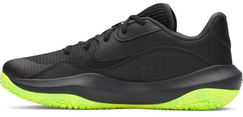 Under Armour Unisex Lockdown 7 Low, leichter Basketball Schuh, robuste Sportschuhe für Outdoor- und Hallensport, atmungsaktive Turnschuhe,Black / Black / Metallic Black,45.5