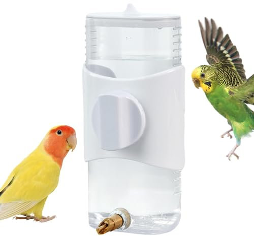 Distributore di acqua per uccelli, dispenser di acqua per pappagalli, erogatore di acqua per uccelli, design straordinario, distributore automatico per mangiatoia per uccelli, grande capacità,