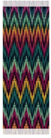 YTLKGFP Modischer Schal, buntes Strickmuster, bedruckt, Quaste, Schal für Damen, warm, weich, groß, lang, rechteckig, modische Schals, Buntes Strickmuster, 78.7 X 27.6