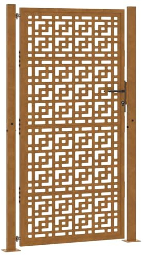 vidaXL Gartentor 100x175 cm Verwitterungsstahl Kreuzdesign