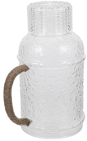 MAGICLULU Glaskrug Mit Großem Fassungsvermögen Und Deckel Kanne Für Kalten Tee Saft Küche Wohnzimmer Leicht Zu Reinigen Tropfausgießer