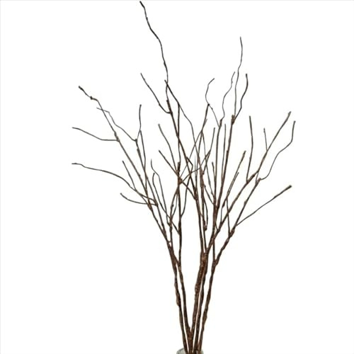Generic, rami artificiali di salice ricci realistici, ramoscelli secchi decorativi, 76 cm di bastoncini finti pieghevoli in plastica, viti per piante artificiali fai-da-te, piante verdi per giardini