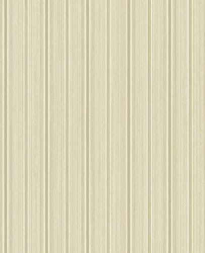 KT·EXCLUSIVE WALL FASHION Papiertapeten | Streifentapeten | 10,05x0,52 m | Pledar (Hellbeige-Creme-Gold-Silber)