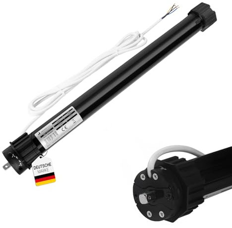 Jalousiescout Motor de Persiana Tubular MK 20/17 con 20 Nm, Para Eje Octogonal para Persiana 60 mm (SW60), con Finales de Carrera Mecánicos, Protección Contra Sobrecarga, Accionamiento para Persianas