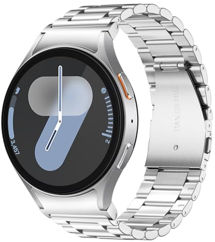 ZZMY Galaxy Watch7/6/5/4/FE40mm 44mm Edelstahl Armband, Kompatibel mit Samsung Galaxy6/4Classic 43 47 46 42mm Metall Uhrband, Keine Lücke Schnellverschluss Uhrenarmband für Watch 5 Pro 45mm