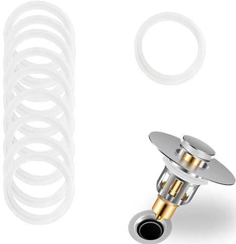 QIUMING Pop Up Ersatzdichtung Lippendichtung Dichtungsring Dichtung für Waschbecken Pop Up Dichtung und Ventil für Küche Badezimmer Waschbecken Badewanne Abflussstopfen (Weiße, 37.5mm)