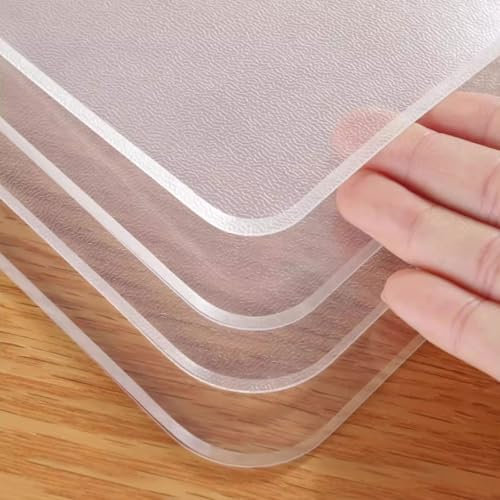 Pellicola Protettiva per tovaglia in PVC Trasparente su Misura, Spessore 1,5 mm e 2,6 mm, Impermeabile, Lavabile, AntiGraffio, per Tavolo, per Sala da Pranzo e Cucina (Trasparente)