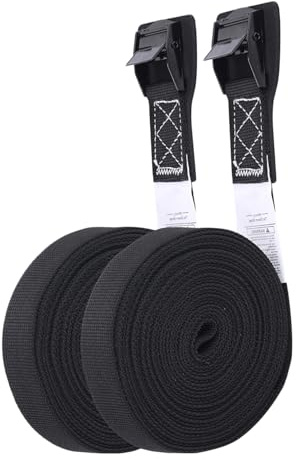BESPORTBLE Sangle Arrimage pour Barres de Toit de Voiture Sangle à Bagages de Fixation pour Kayak et Planche de Surf Noir