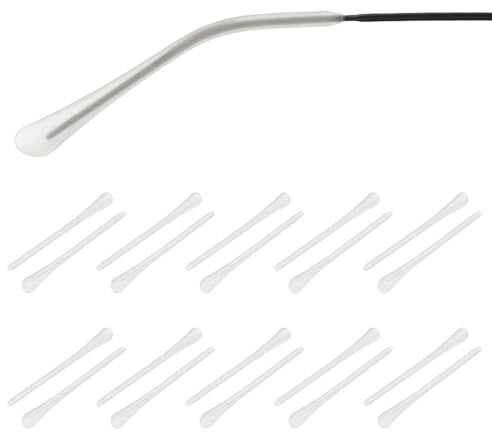 PATIKIL 10 Paare Brillen Bügel Ersatz Silikon Anti-Rutsch Brillen Endstücke Brillenhalter Passend Für 0.9-1.2mm Für Runde Dünne Metallbrillen Sonnenbrillen Bügel Klar