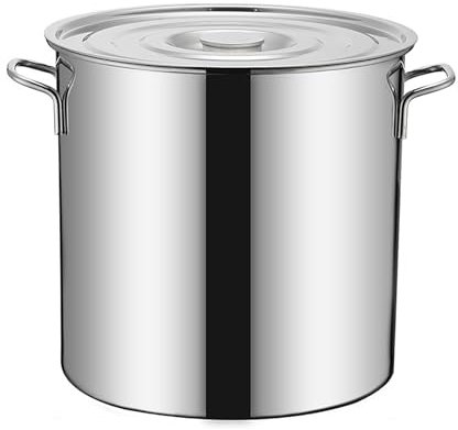 Pentola per brodo di Grande capacità con Coperchio - Pentola Versatile da 40 cm per zuppe e Pasta per Cucinare a casa e al Ristorante, in Acciaio Inossidabile Resistente, Ideale per stufati