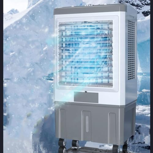 Aire acondicionado portátil con enfriador de aire oscilante, 3 velocidades y temporizador de 12 horas, tanque de agua grande, no necesita manguera para enfriar la habitación y la oficina de hasta 150㎡