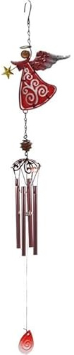 Zxarunas Carillon éolien décoratif en métal avec clochette, ornement de jardin suspendu, motif spirale, disponible en rouge, vert, bleu, rose(Rot,Tube)