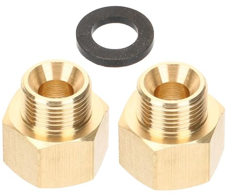 UKCOCO 2 Piezas Adaptador de Latón Macizo con Interior Exterior Conexión de Mangueras de Propano Resistente y Fácil de Instalar para Cocinas de Gas y Sistemas de Fontanería