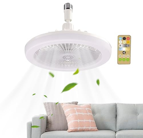 Sionhiuo Ventilatore a Soffitto con Luce e Telecomando - Ventilatori da Soffitto con Luce per Camera da Letto,di Raffreddamento con Telecomando e Illuminazione per Garage Bagno Cucina