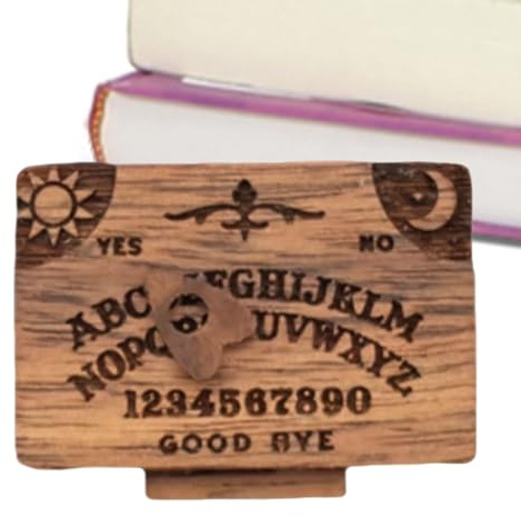 Planche Ouija Miniature - Petit Jeu de Divination, Planche en Bois avec Planchette | Outils spirituels décoration Amusante, Accessoire Mystique pour Amis Collection Miniature Hec