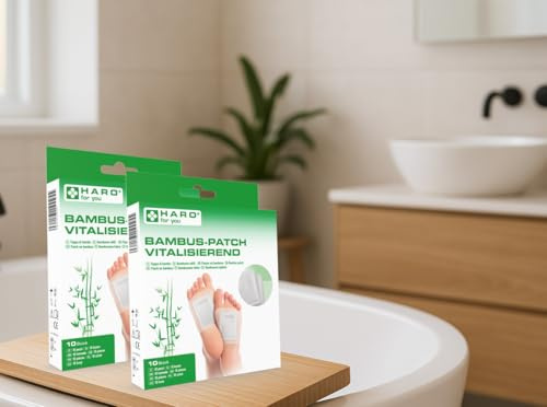 HARO medical care Bambus Patches, 2 Packungen á 10 Stück (20 Stück) | Pflanzliche Inhaltsstoffe, Vitalpflaster für Füße & Körper, Wellness & Erholung
