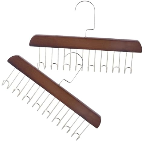 DIYEAH Perchas Vintage 2 Piezas 8 Ganchos para Armario Organizador Multifuncional para Bufandas Cinturones y Corbatas Color Retro Colgadores de Almacenamiento para Ropa y Accesorios