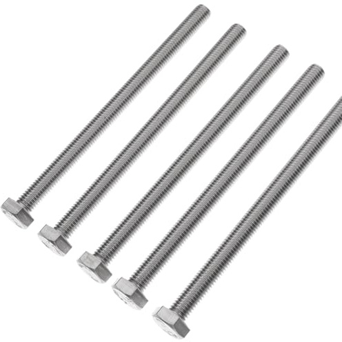 SEWOART Lot de 5 Boulons Hexagonaux Filetés en Acier Inoxydable 304 M8x120, Fixation Industrielle et Quincaillerie du Meuble, Boulons Inox Résistants pour Usage Intérieur et Extérieur