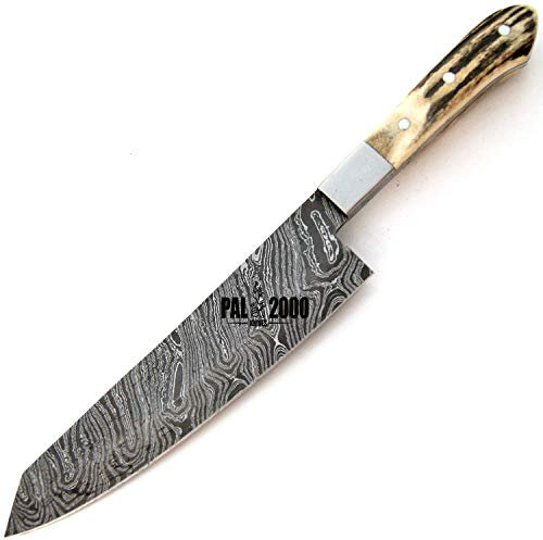 Couteaux Damas - Couteau de Chef en Acier Damas fait Main - Couteau de Cuisine - avec Fourreau 9204