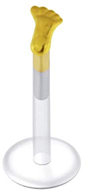 Monster Piercing 14K Gelb Gold Plain Fuß Push Fit Top mit Bioplast Lippe Labret Tragus Schmuck