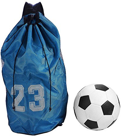 Zetiling Borsa Zaino con Coulisse, Borsa da Palestra, Borsa da Palestra con Tracolla Zaino Leggero e Pieghevole con Rete per Palloni per Tutti Gli Sport Borsa da Calcio Basket Pallavolo (# 1)