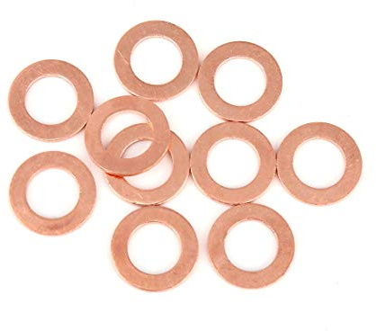 X AUTOHAUX Kupfer Unterlegscheiben Flachdichtung Ring Für Auto 10 Stück | Flachdichtung Ring, Für Hydraulikarmaturen, Wasser, Kraftstoff, Ölwannenstopfen, Elektrische Leitfähigkeit