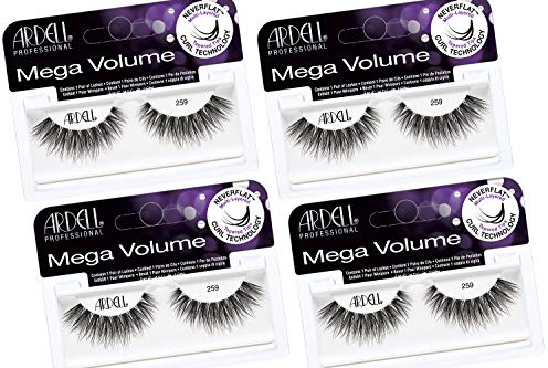 Ardell Mega Volume Lash 259 Multi-Layered False Lashes with Curl Technology, 4 Pairs