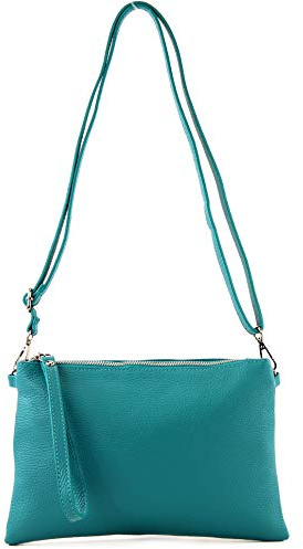 modamoda de T186 Damen Leder Clutch Umhängetasche, handmade in Italy