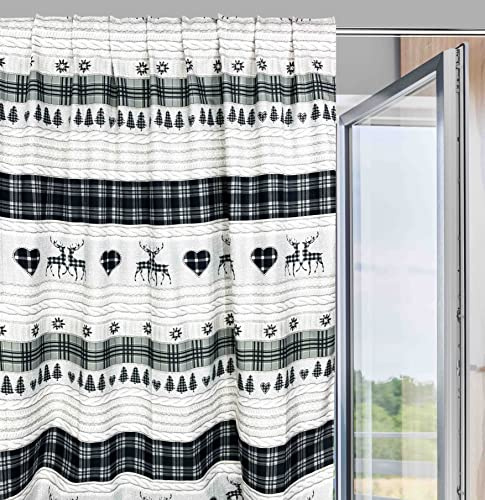 Tex family Tenda tendaggio confezionata Made in Italy cm. 150x280 per Tutti i Tipi di Bastone e binari Tirolese Coassolo Grigio