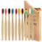 SWKJ Bamboo Toothbrushes with Soft Bristles,10 Packs of Biodegradable Organic Natural Wooden Toothbrush for Adult Kids, Eco-Friendly and Plastic Free Packaging for Family, Travel