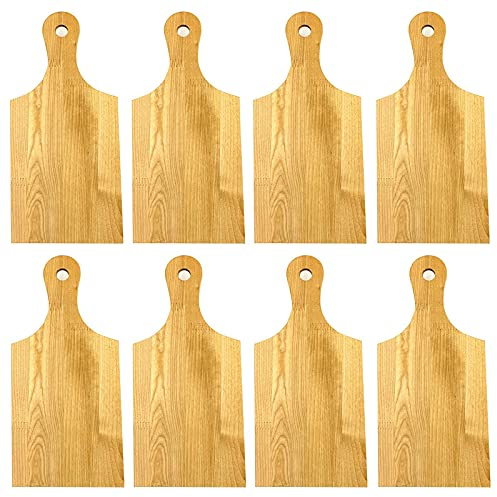 8er Set Schneidebrett aus Naturholz 30x14x1cm Küchenbrett Holz Schneide Brett Servierbrett Brettchen Frühstücksbrett