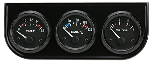 52 mm 3-i-1 oljetryck vattentemperatur indikator voltmeter trippel elektronisk indikatorsats bil motorcykel mätare