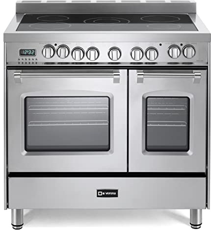 Verona Prestige Series VPFSEE365DSS 36 Inch All Electric Freestanding Range Double Oven Convection, 5 Radiant Elements in Stainless Steel