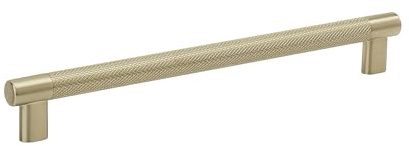 Amerock | Mango para gabinete de cocina | Champán dorado | 10-1/16 pulgadas (256 mm) de centro a centro | Bronx | Paquete de 1 | Herrajes para muebles | Asa de gabinete | Tirador de cajón de baño